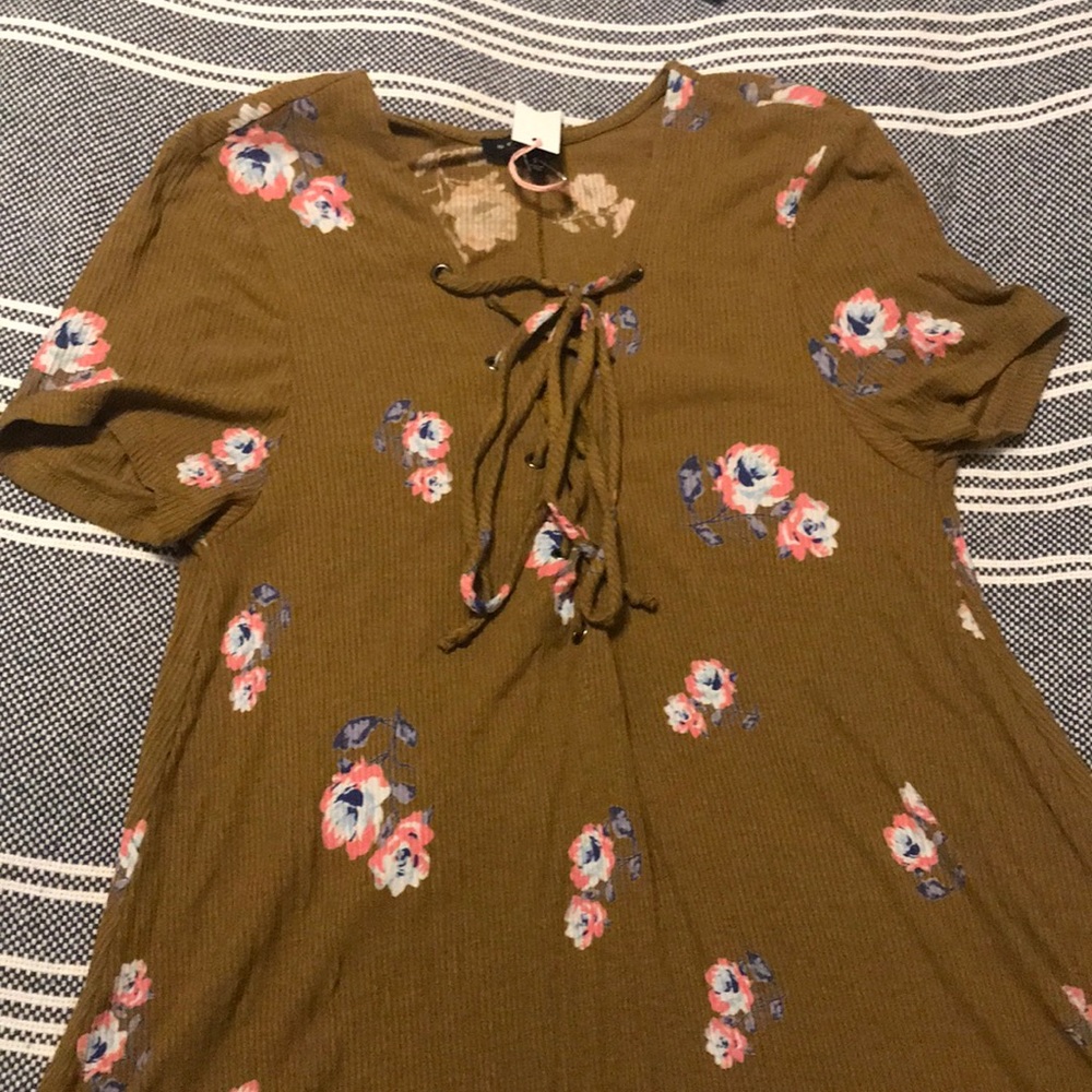 Olive floral dress
